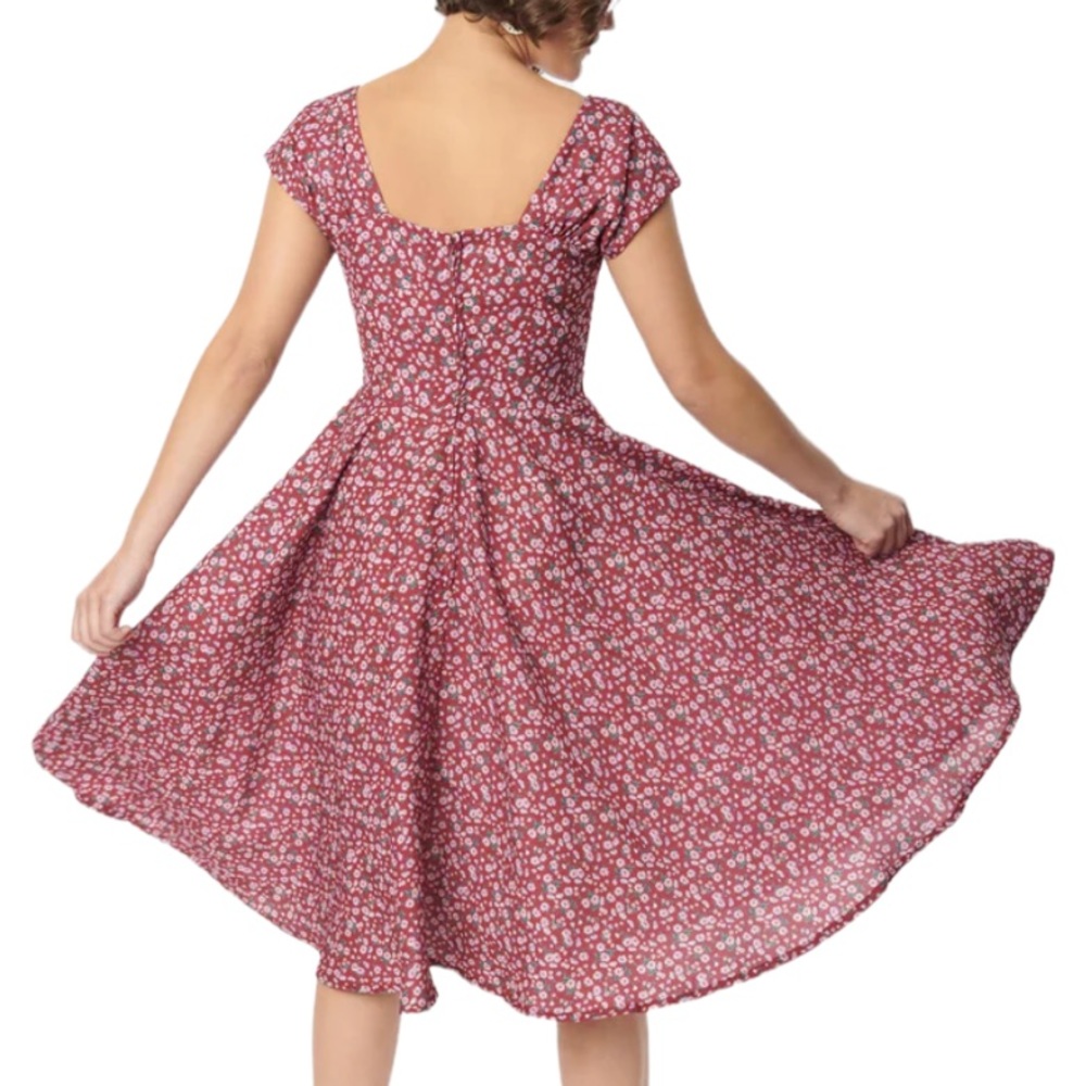 Unique Vintage x Timeless London | Dainty Floral Aaliyah Swing Dress | US 10 - Picture 3 of 16